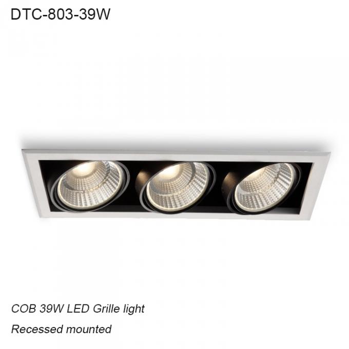 hotel decorative recessed mounted 39W COB LED Grille light for shipping mall