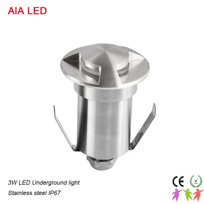 Stainless steel 4sides 3W 62mm diameter LED underground light for outdoor step decoration