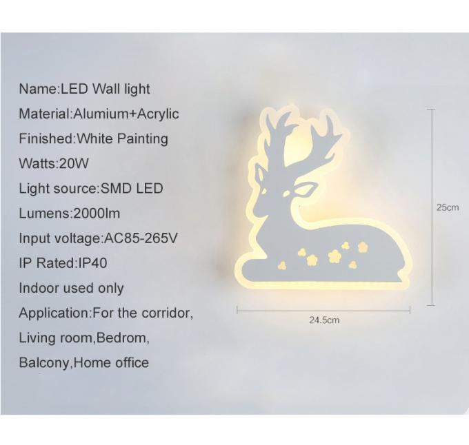 Deer Acrylic LED wall lights /indoor led wall lighitng for pube decoration