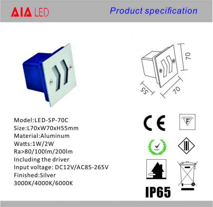 Stainless steel cover waterproof IP65 3W 3year warranty led stair light &LED Step light