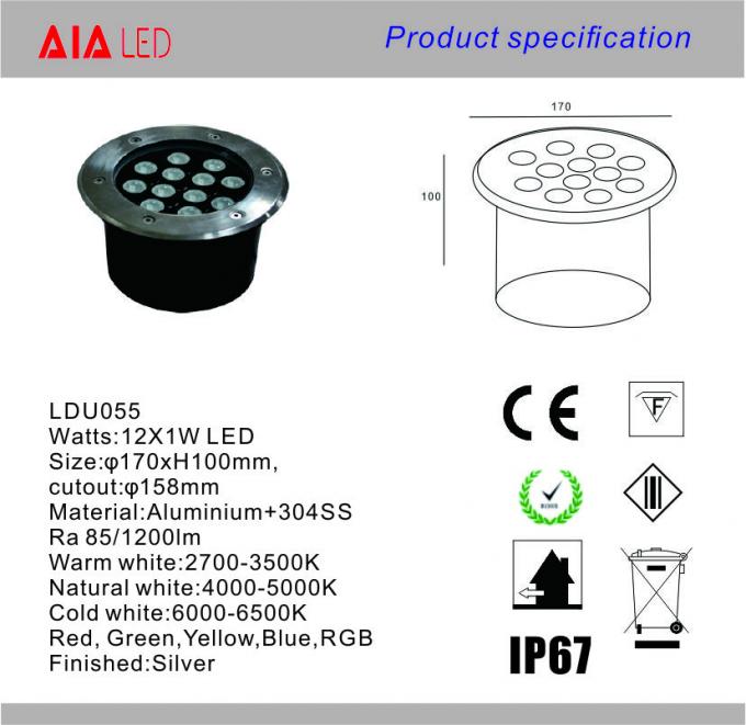3years warranty waterproof IP67 LED led underground up lamp & outdoor led buried light for park concrete column