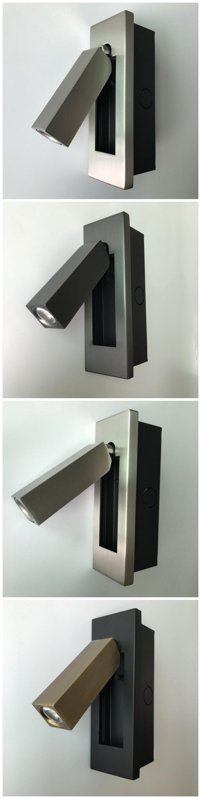 Modern recessed mounted led headboard reading wall light/hotel led