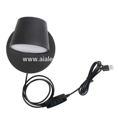 China Interior headboard Reading Wall lamp Rotating Wall Lamps USB plug dimmable Color temperature wall Light supplier