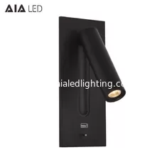 China Hotel customization bedside LED reading wall light USB charging hidden switch multifunctional bed wall spotlight supplier