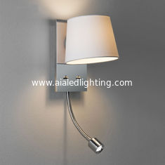China Recessed mounted fabric shade E27 led reading wall light 3W led bedside wall lamp for villa projects supplier