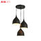 Indoor Black 3piece/set  E27 dining room pendant light/LED droplight for eating house supplier