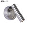 Brushed silver headboard wall light surface mounted bedside wall light/led reading lamp for hotel supplier