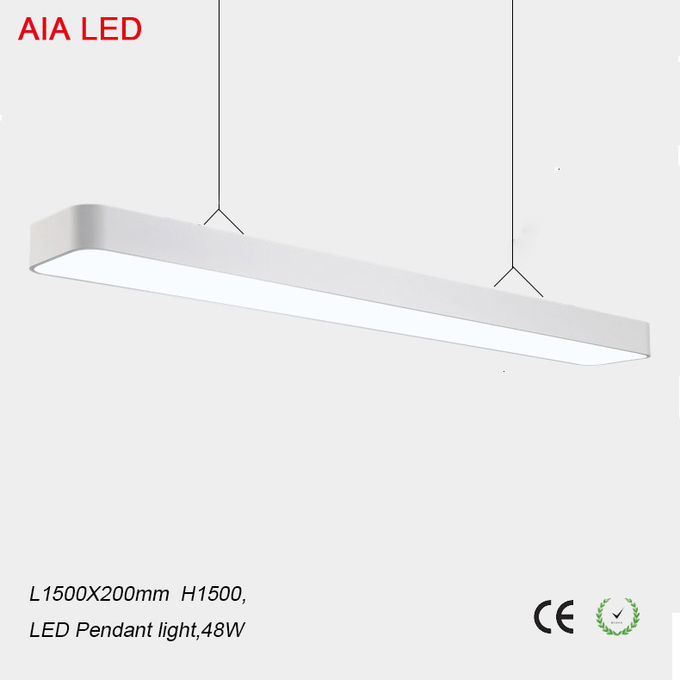 Popular indoor commercial office 1500X200MM 48W led pendant light for meeting room used