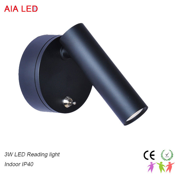 Black switch LED wall lighting for home led bedside lamps for hotel