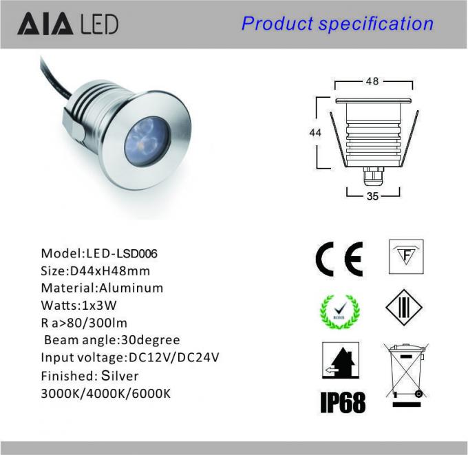 3W Round RGB DC12V Stainless steel +aluminum IP68 LED Underwater light ...