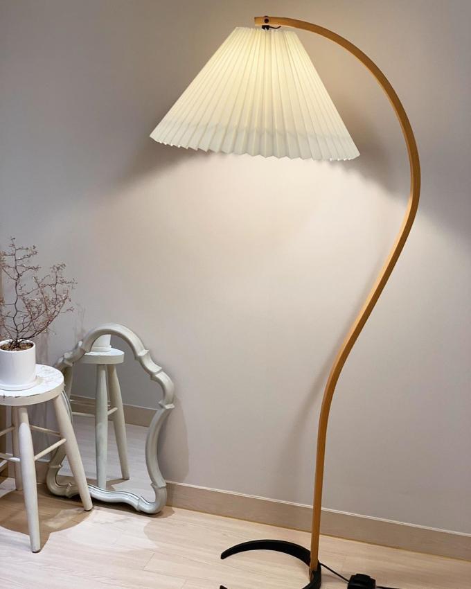 ins pleated retro wood floor lamp decoration vintage floor lamps living