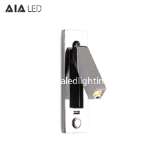 China impaction hotel wall light with usb port 3W usb book light rechargeable headboard led bed wall light supplier