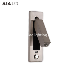 China USB switch square recessed mounted 3W indoor reading book bed head led reading wall light for bedroom supplier