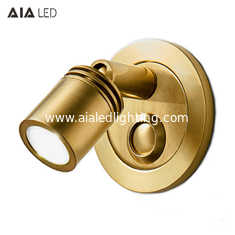 China plating brass bedside led wall light 3W headboard led reading wall light led wall lamp for bedroom supplier