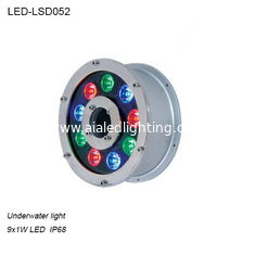 China 9W Round DC12V Stainless steel +toughened Glass IP68 LED Underwater light supplier