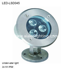 China Stainless steel 3W IP68 waterproof LED Underwater light in pool used supplier