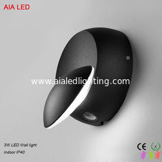 China Surface mounted black 3W modern round COB LED wall light/led wall lamp for hotel rooms supplier