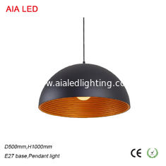 China 500mm shade modern inside E27 gold pendant light/Halogen E27 droplight for restaurant used supplier