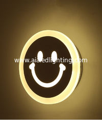 China Smiling face Acrylic LED wall light /indoor led wall lamp for kids room supplier