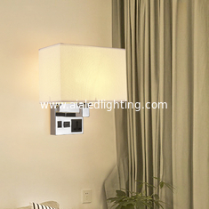 China bedside wall lamp with socket USB led bedroom wall lamp E27 holder five star hotel bedhead wall light for villa supplier