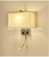 China E27 holder wall lamp Chinese style with switch bedside wall lamp square reading wall light villa hotel project supplier