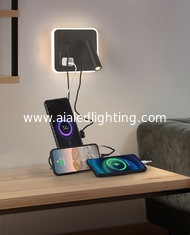 China Multifunctional hotel villa apartment reading wall lamp USB Type-C wireless charger socket bedside light bedroom lamp supplier