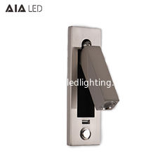 China IP20 press-button switch usb LED bed wall light/usb led headboard wall light for hotel project supplier