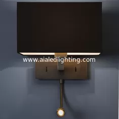 China Square shade bed wall light &amp; inside hotel wall light led bedside wall light for bedroom supplier