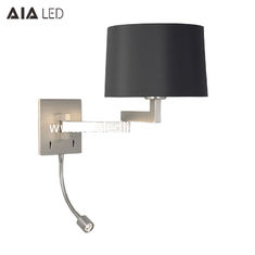 China Hotel room bedside rocker wall lamp reading lamp engineering custom telescopic wall lamp with flexible small spotlight supplier