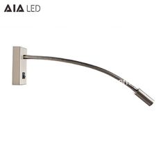 China IP40 flexible square base 3W Indoor led reading lamp LED bedside wall lights for hotel decoration supplier