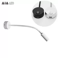 China IP40 wall mounted bedside wall light USB 3W hotel &amp;flexible snake led reading light for villa decoration supplier