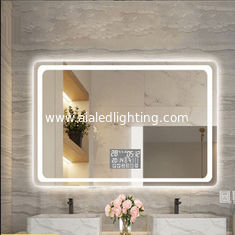 China Bathroom mirror lamp square smart make-up mirror light hotel led anti-fog waterproof PIR time date temperature show supplier