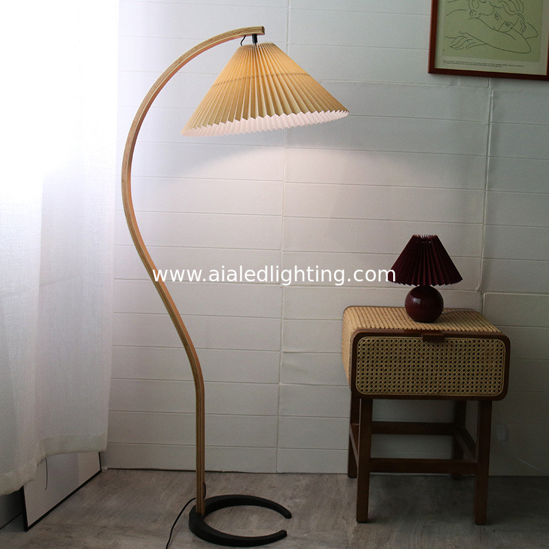 ins pleated retro wood floor lamp decoration vintage floor lamps living