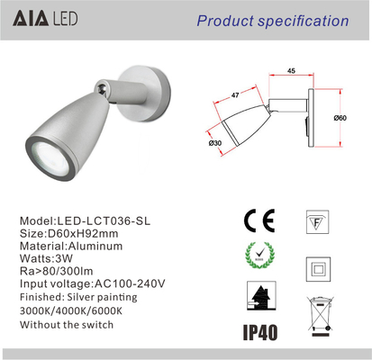 Inside 3W flexible led wall light interior wall lamp for bed board wall lighting for villa project supplier