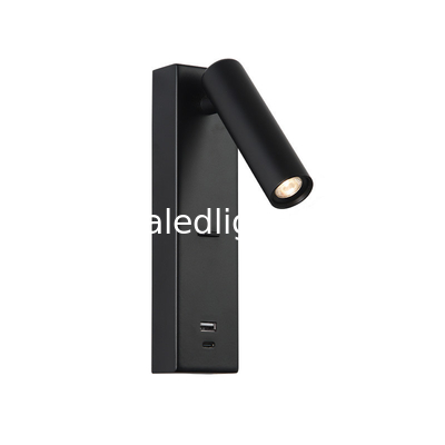 Reading wall lighting bedside led wall lamp double USB-A type-C for villa hotel headboard wall light bracket light supplier