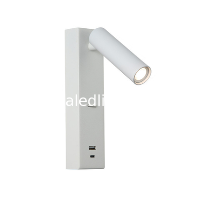 Reading wall lighting bedside led wall lamp double USB-A type-C for villa hotel headboard wall light bracket light supplier