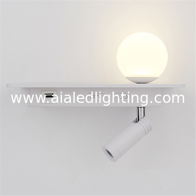 USB led reading light 3W beadboard wall lighting led bed lamp headboard acrylic ball light bedside wall lamp background supplier