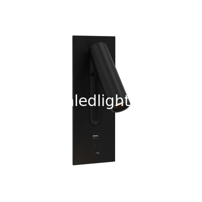 Adjustable recessed flexible LED headboard reading lamp USB aluminum hotel villa bedside wall light bed wall lighting supplier