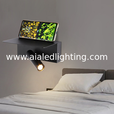 Special for simple hotel engineering multifunctional bedside wall light USB charging LED reading wall light supplier