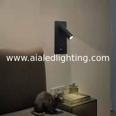 Modern minimalist 5V USB adjustable bedside wall lamp hotel headboard reading lamp bed board reading light supplier