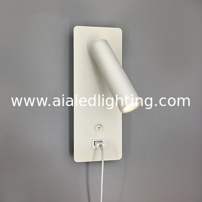 Modern minimalist 5V USB adjustable bedside wall lamp hotel headboard reading lamp bed board reading light supplier