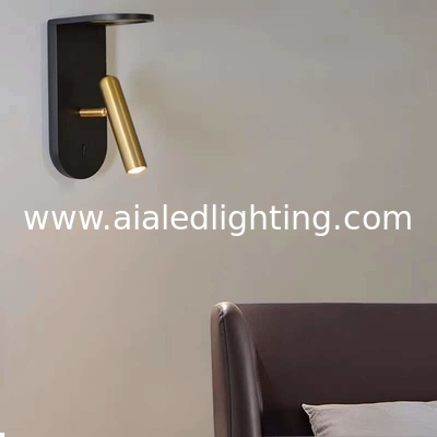 With wall lights adjustable angle bedside reading light bed hotel headboard wall lamp reading wall lighting supplier