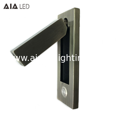 Recessed mounted bedside reading light led reading wall light 3W rotate bedroom headboard wall light for hotel supplier