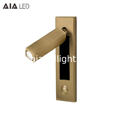 Recessed mounted bedside reading light led reading wall light 3W rotate bedroom headboard wall light for hotel supplier