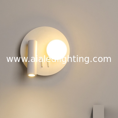 Bedside reading wall lamp acrylic ball Nordic bedroom bed board light living Bedhead wall light for hotel supplier