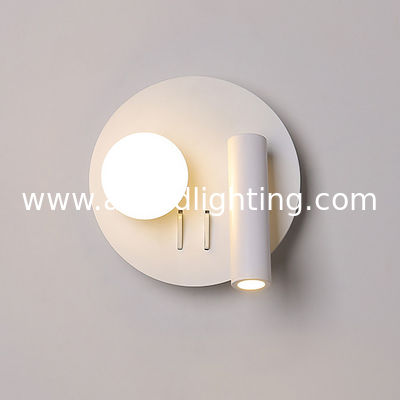 Bedside reading wall lamp acrylic ball Nordic bedroom bed board light living Bedhead wall light for hotel supplier