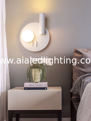 Bedside reading wall lamp acrylic ball Nordic bedroom bed board light living Bedhead wall light for hotel supplier