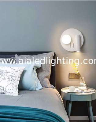 Bedside reading wall lamp acrylic ball Nordic bedroom bed board light living Bedhead wall light for hotel supplier