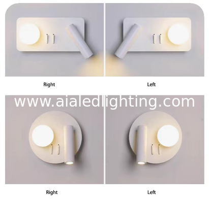 Bedside reading wall lamp acrylic ball Nordic bedroom bed board light living Bedhead wall light for hotel supplier