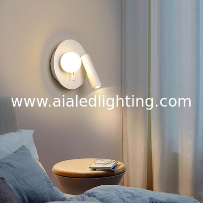 Bedside reading wall lamp acrylic ball Nordic bedroom bed board light living Bedhead wall light for hotel supplier